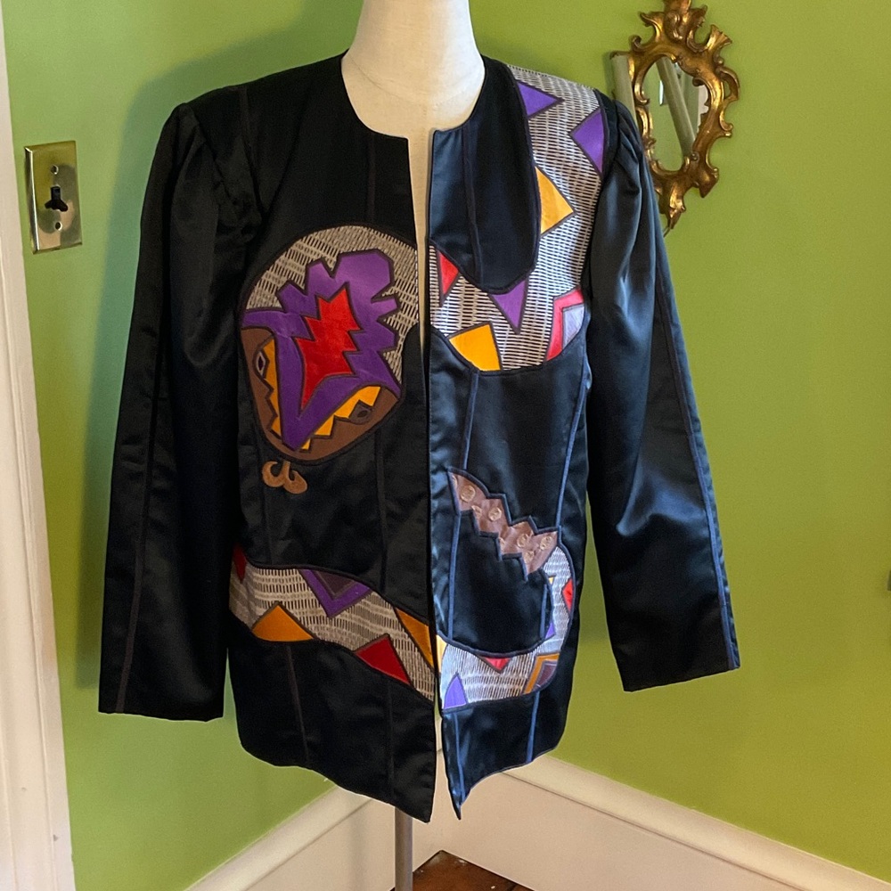 Vintage 80sGirasol satin rattlesnake jacket